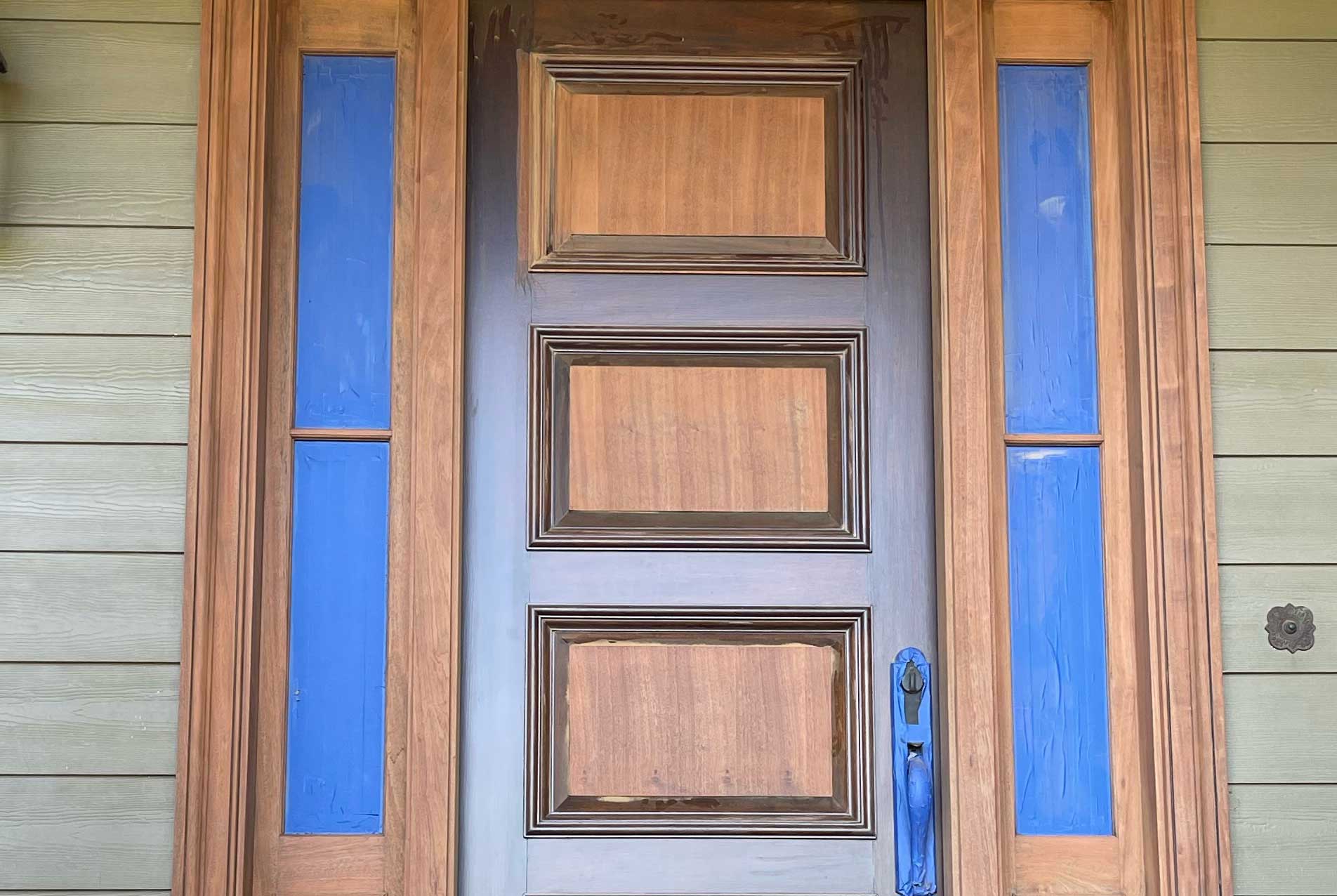 fine finish on front door of a home